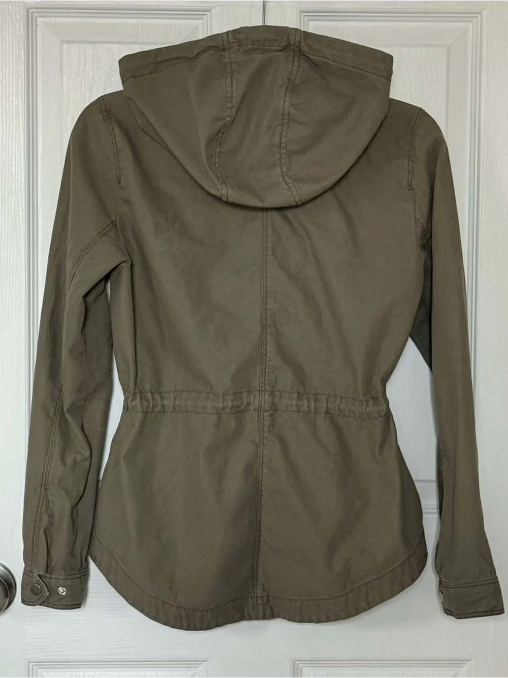 H&M Olive Green Utility Jacket with Drawstring Waist